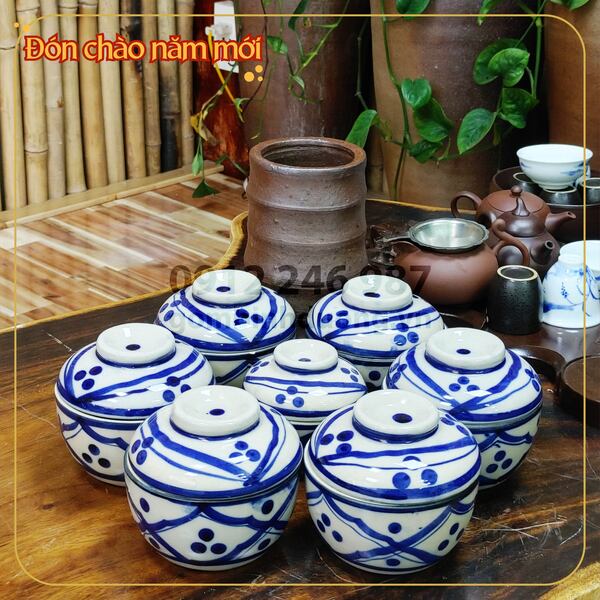 Thố gốm đựng mứt Tết